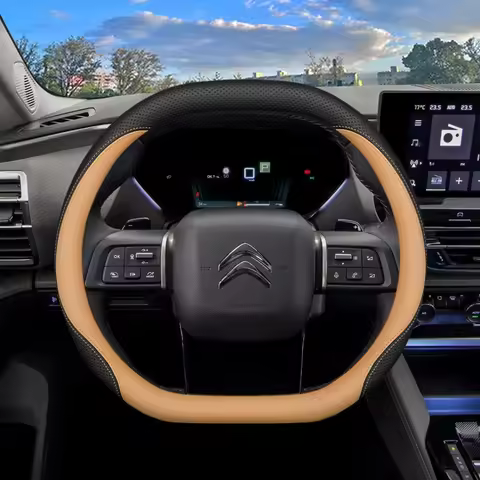 New Leather Car Steering Wheel Cover For Citroen C4X C5X C5 Aircross E-Berlingo C4 Cactus Double D‑S