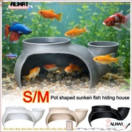 ALMA Aquarium Decoration Cave, Fish Tank Decoration Under Gravel Tunnel Aquarium Submerged Tunnel,  