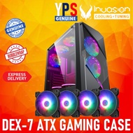 INVASION DEX-7 COMPACT ATX RGB GAMING CASING ( PACKAGE INCLUDE 4 ARGB FAN | FAN HUB / SUPPORT MATX |