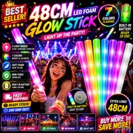🎉🇲🇾24H🎉RGB LED Foam Glow Stick Colorful Flashing Light Wand 3 Modes Concert Party Festival Event Sup