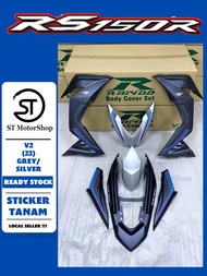 HONDA RS-150R RS150R V2 (23) GREY/SILVER COVER SET (STICKER TANAM) RAPIDO NEW ACCESSORY AKSESORI