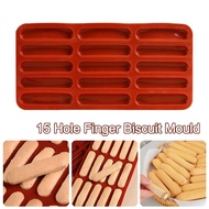 Tiramisu Finger Biscuit & Chocolate Bar Silicone Mold, 15 Holes Baking Tray