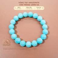 Jade Dan Tam - White Vein Amazonite Bracelet 10mm 5A - Water Element & Wood Element