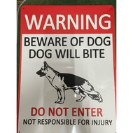 wARNING BEWARE OF DOG SIGN BOARD 30x40cm