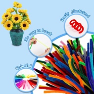 8mm Colorful Fuzzy Wire Chenille Stems Pipe Cleaner 100pcs Kids DIY Craft class Handmade Flower Set