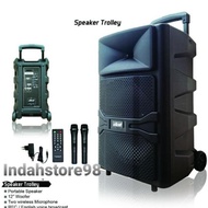 Promo! Speaker Aktif Portable Dat 12 Inch Bluetooth Karaoke Aux 2 Mic