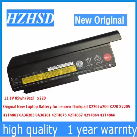 X220 29++ 11.1V 85Wh 7.8Ah Laptop Battery For Lenovo X220 X220I X220S 42T4899 42T4900 42T4942 42T487