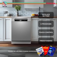 Toshiba DW-14F1 Free Standing Dishwasher 14 Place Setting Max 6 Programs DW14F1 Pencuci Pinggang