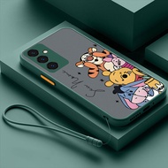 เคส A54 Samsung ขนาด5กรัม A14 LTE A04s A24วินนี่เดอะพูห์เคสชื่อขนมโปร่งแสงเคสแบบเนื้อด้าน