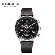 Solvil et Titus Nordic Tale Chronograph Quartz in Black Dial and Black Leather Strap Men Watch W06-03298-003