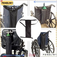 FENGLIN Oxygen Cylinder Pannier Bag, Black 600D  Cloth Storage Bag, Durable Wheelchair Oxygen Tank Bag Wheelchair