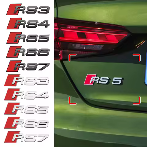 1PC 3D ABS Car Body Rear Trunk Sticker Badge Decoration Accessories for Audi RS3 RS4 RS5 RS6 RS7 RS8