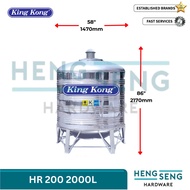 KINGKONG  HR 200 2000L 450G SS304 WATER TANK (58D x 86H) + EBARA AM-PC AUTOMATIC BOOSTER PUMP COMPAC
