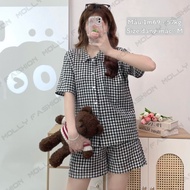 Set bộ đồ ngủ Pyjama BST01 hoạt hình đồ bộ nữ Bigsize chất CARO XỐP mỏng mát dễ thương MOLLY FASHION