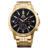 [𝐏𝐎𝐖𝐄𝐑𝐌𝐀𝐓𝐈𝐂] Orient SKV00001B0 SKV00001B Quartz Sports Chronograph Gold Black Men's Watch