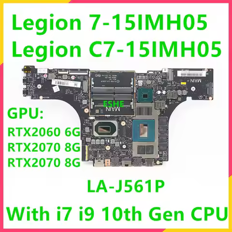 LA-J561P For Lenovo Legion 7-15IMH05 Legion C7-15IMH05 Laptop Motherboard With i7 i9 10th Gen CPU RT