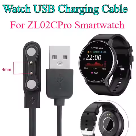 ZL02CPro Charger Cable 2 Pin USB Charging Cable for ZL02 / ZL02D Smartwatch Smart Watches Wristwatch