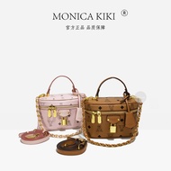 Monica Kiki's Pink Brown Printed Bear Handheld Square Lunch Box Bag for Women 2025 New Style Tr