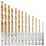 Mata Bor Power Drill Steel Titanium Hex Shank 13 PCS Mata Bor Power Drill Steel Titanium Hex Shank 1