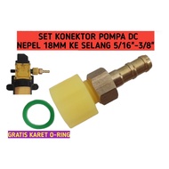 SET KONEKTOR POMPA DC 12V 18MM KE NEPEL SANCHIN SELANG 5/16 3/8 INCH