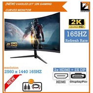 (NEW)VAIOLED  27inch Curved Gaming Monitor 165hz  (2560X1440) PS4/PS5/Xbox HDMI+DP Lcd Monitor