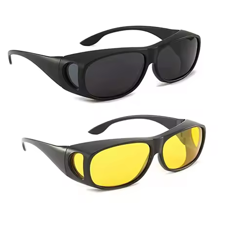 Motorcycle Driving Goggles Car Night Vision Sunglasses Unisex Driver HD Night Day Driving Wrap Aroun