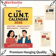 NORBORTO C.U.N.T. Calendar, Thick Paper English Version Funny Adult Calendar, Planner 2026 12 Months