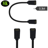8K 60HZ with Fixed Screw Hole Test Extension Cord miniDP Female Female Butt with Ear Cable 4K/144Hz