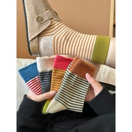 stokin anti slip stokin Women Socks Spring Autumn Style Pure Cotton Influencer Style Korean Socks