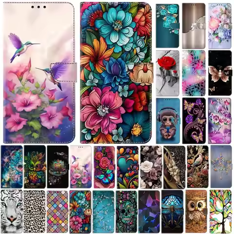 Xperia 1 II III IV V Cover for Sony Xperia 10 II III Lite IV V 3D Cute Painted Magnetic Flip Holder 