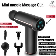 [SG SELLER]32 Speeds Massage Gun Mini Quiet Deep Tissue Percussion Muscle Sport Massager Rechargeable Handheld