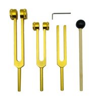 (REJY) 4 Pack Tuning Fork Set(128Hz 256Hz 512Hz)with Tuning Fork Hammer for Sound Sound Vibration To