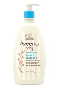 Aveeno Baby Daily Moisture Wash &amp; Shampoo, Oat Extract  532 mL อาวีโน่ สบู่อาบน้ำ และแชมพู สำหรับทารก ขนาด 532 มล.