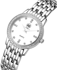 AIBI Women s Watch Quartz Mesh Band Stainless Steel Waterproof Watches For Lady,40mm Crystal Case