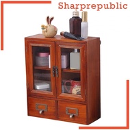 [Sharprepublic] Storage Cabinet Desk Organizer Cupboard Showcase Rustic Key Box Holder Cabinet Shelf Wooden Display Rack for Home Living Room