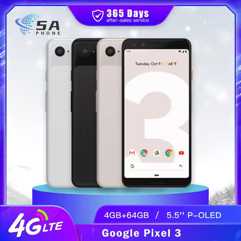 Google Pixel 3 Original Unlocked Mobile Phone 5.5'' 64GB/128GB ROM Snapdragon 845 Android Octa Core 