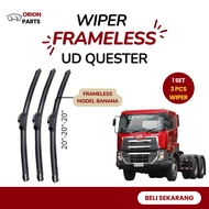 UD Quester Car Soft Frameless Wiper Frameless Blade Model Anti-Scratch One Set of 3 Wipers