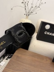 CHANEL 香奈兒 雙C 網紗 女士涼拖鞋