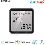 SMATRUL Tuya Temperature And Humidity Sensor Wifi Smart Home Indoor Hygrometer Alarm Battery LCD Dis