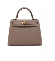 Hermes Kelly 25 EPSOM大象灰金扣