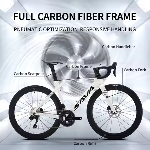 SAVA NEW Blade SLR7 C60 Carbon Fiber Road Bike, 700C Adult DI2 Bike, with SHIMANO 105 Di2 R7170 Comp