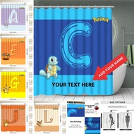 1 ชิ้น ผ้าม่านอาบน้ำ ตัวอักษร A-Z ส่วนตัว ตัวอักษรชื่อที่กำหนดเอง ผ้าม่านขนาด 70.8 นิ้ว x 70.8 นิ้ว 