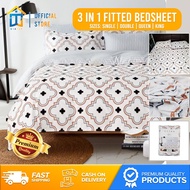Wintop 3in1 Bedsheet Set Geometric Bed Sheet Single Bed Sheet Double Size Bedsheet Queen Pillow 1