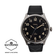 Fossil Men's Dayliner Three-Hand Black Leather Watch FS5926