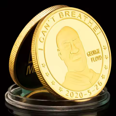 I Cant Breathe George Floyd Collectible Gold Plated Commemorative Coin Black Lives Matter Collection