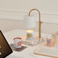 HOOOME 香氛蠟燭暖燈-可調升降水磨石款(白色/定時) 融蠟燈