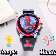 Jam Tangan Anak Karakter Labubu Kado Anak Hadiah Anak /Jam anak Lampu Led Silicone Strap