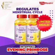 [Bundle of 2] Evening Primrose + Grape Seed Oil 100s |  Regulates menstrual cycle!