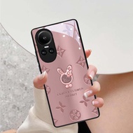 เคส OPPO Reno 8T 8Z 7Z 5G เคส OPPO A78 5G หรูหราเคสกันกระแทกแก้วเหลวกระต่ายและเคสโทรศัพท์กันตก