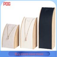 PDG โค้ง แท่นแสดงสร้อยคอ ไม้ หลายฟังก์ชัน พร็อพแสดงสินค้า ทนทาน แบบพกพา ชั้นวางเก็บเครื่องประดับ